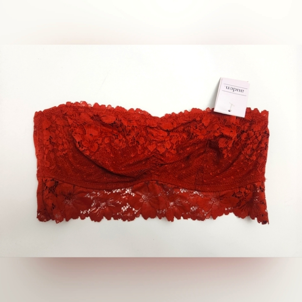 NWT Burnt orange Lace unlined Bandeau Bralette size Small‎